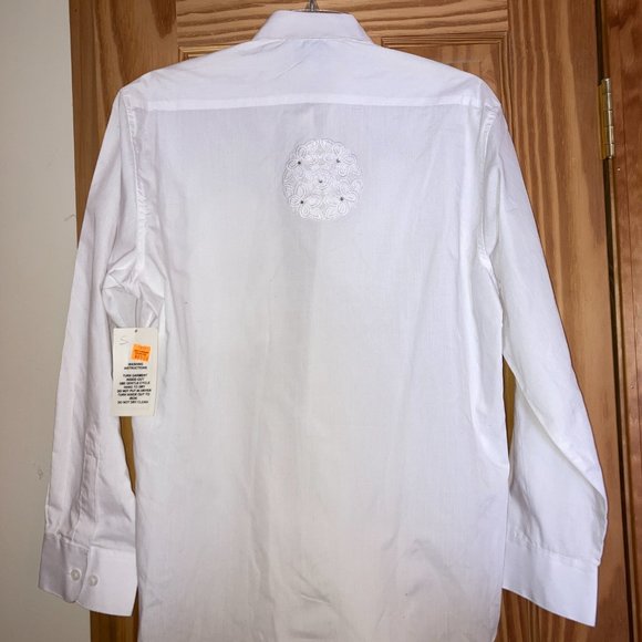 H&J Small Women's Western White Dress Shirt - Picture 8 of 9